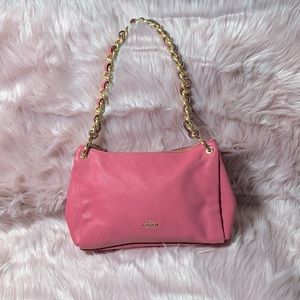 Coach leather purse in lipstick pink